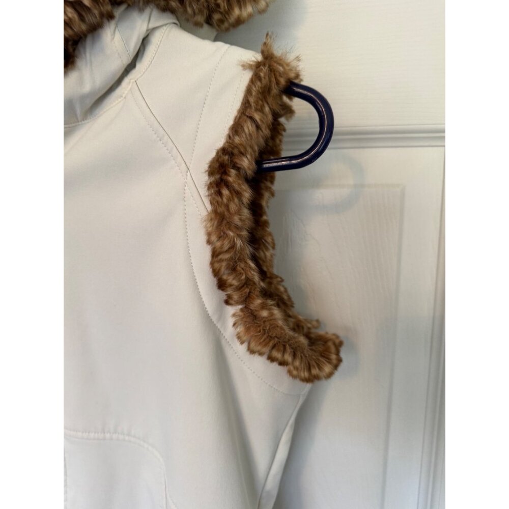 Marmot Hooded Softshell Full Zip Vest Fleece Interior Ivory Cream S vegan Outdoo - Picture 9 of 16